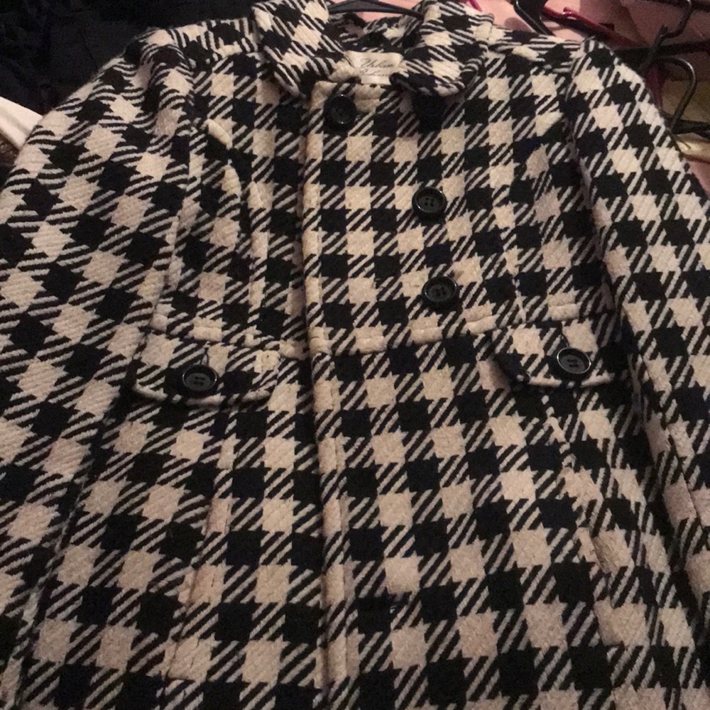 Black plaid coat